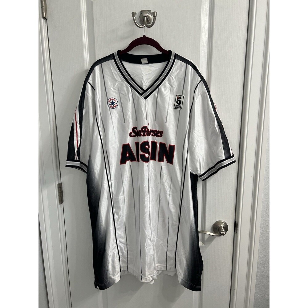 Vtg Aisin Seahorses Japan Basketball Jersey 3XL Junior Burrough #4 Converse